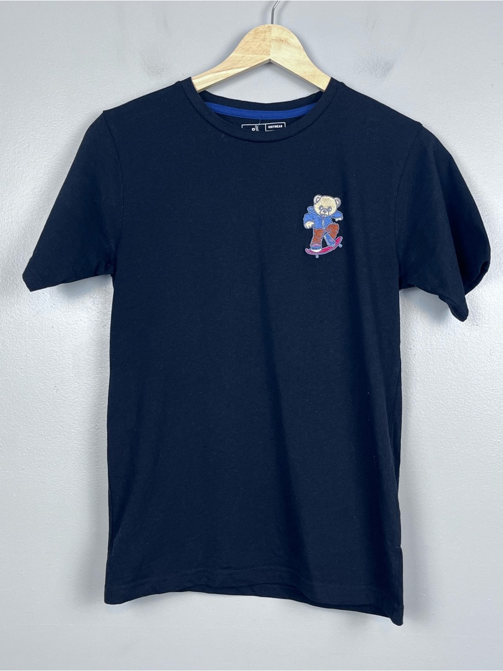 Public Record Youth Boys Graphic Print with Embroidered Skater Bear Size L